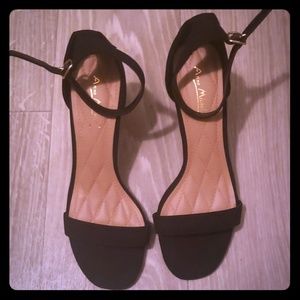 Black, strappy heels